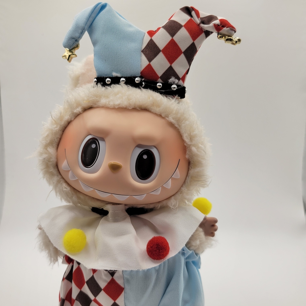 17cm Doll Colorful Jester Outfit with Pom-Poms. Clothing Only No Doll